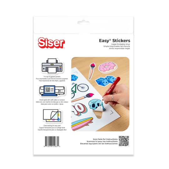 Siser® Easy® Stickers 8.5" x 11" Glossy Inkjet Printable Vinyl Sheets, 10ct.
